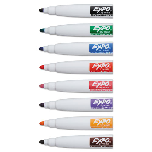 Magnetic Dry Erase Marker, Fine Bullet Tip, Assorted Colors, 8/Pack