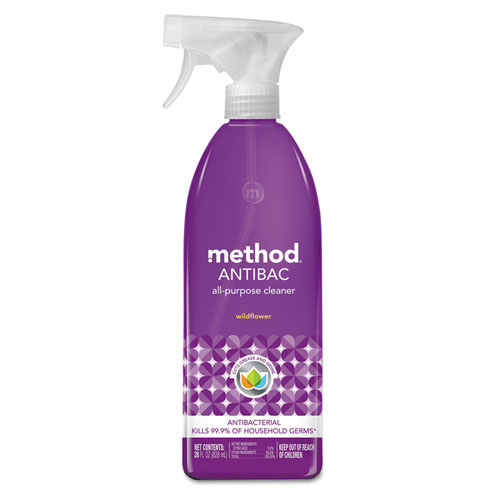 Method® Antibac All-Purpose Cleaner, Wildflower, 28 oz Spray Bottle, 8/Carton
