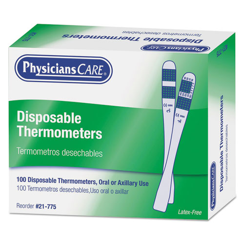 Disposable Forehead Thermometer, Dot-Matrix Phase Change,100/Box