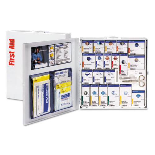 Image of ANSI 2015 SmartCompliance Food Service First Aid Kit, w/o Medication, 50 People, 260 Pieces, Metal Case
