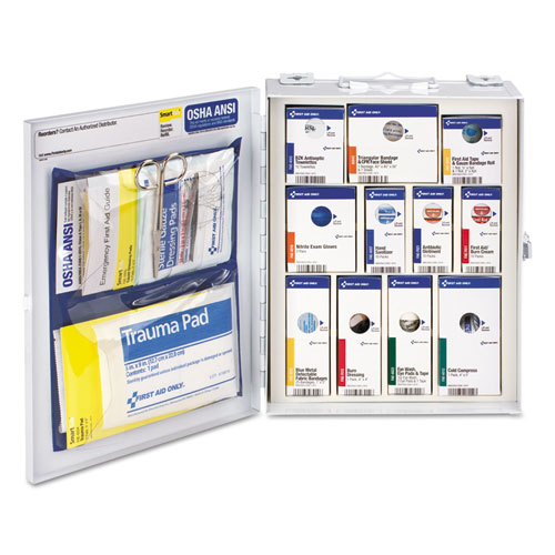 First Aid Only™ ANSI 2015 SmartCompliance Food Service Cabinet w/o Medication, 25 People, 94 Pieces, Metal Case