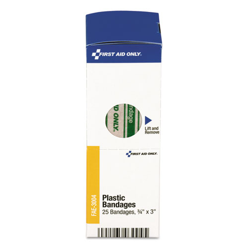 Image of First Aid Only™ Smartcompliance Plastic Bandages, 0.75 X 3, 25/Box