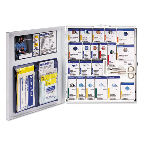 Image of First Aid Only™ Ansi 2015 Smartcompliance Food Service First Aid Kit, W/O Medication, 50 People, 260 Pieces, Metal Case