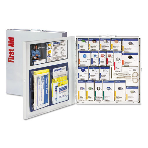 Image of ANSI 2015 SmartCompliance General Business First Aid Station for 50 People, No Medication, 202 Pieces, Metal Case