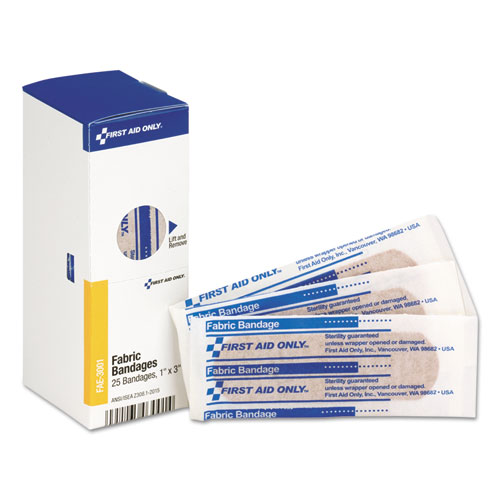 Image of First Aid Only™ Smartcompliance Fabric Bandages, 1 X 3, 25/Box