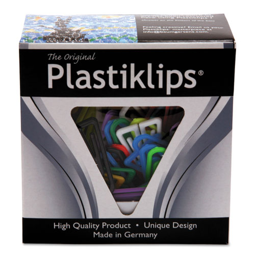 Image of Baumgartens® Plastiklips Paper Clips, Large, Smooth, Assorted Colors, 200/Box