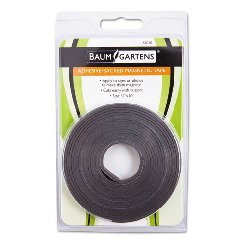 Image of Zeus® Adhesive-Backed Magnetic Tape, 0.5" X 10 Ft, Black