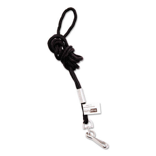 Image of Sicurix® Rope Lanyard, Metal Hook Fastener, 36" Long, Nylon, Black