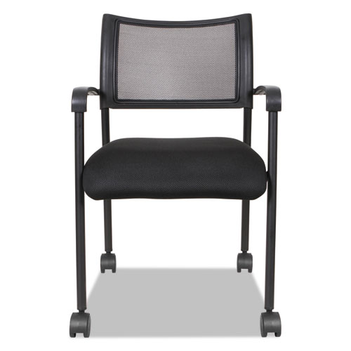 Alera Eikon Series Stacking Mesh Guest Chair, 20.86" x 24.01" x 33.07", Black Seat, Black Back, Black Base, 2/Carton