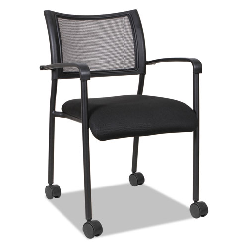 Image of Alera Eikon Series Stacking Mesh Guest Chair, Supports Up to 275 lb, Black, 2/Carton