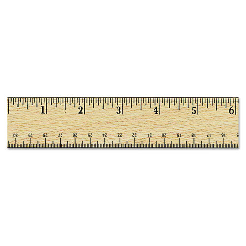 Wood Ruler, Metric and 1/16 Scale with Single Metal Edge, 12/30 cm Long -  mastersupplyonline