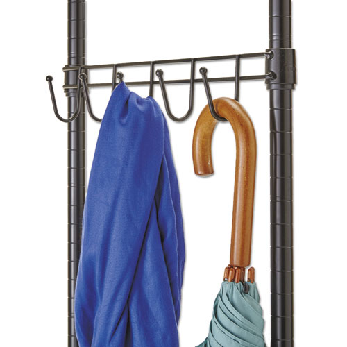 WIRE SHELVING GARMENT RACK, 40 GARMENTS, 48W X 18D X 75H, BLACK