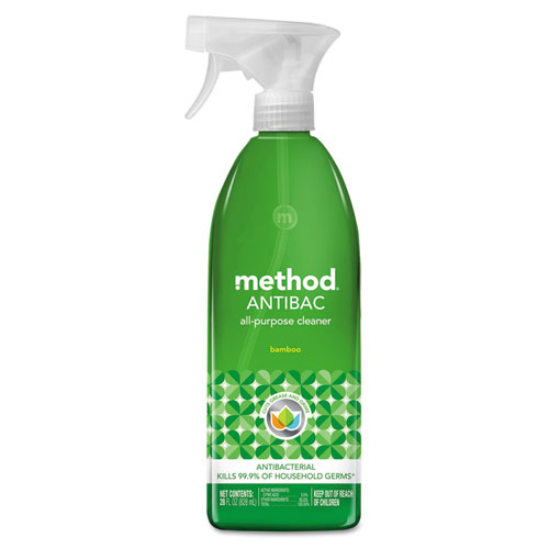 Method® Antibac All-Purpose Cleaner, Bamboo, 28 Oz Spray Bottle, 8/Carton
