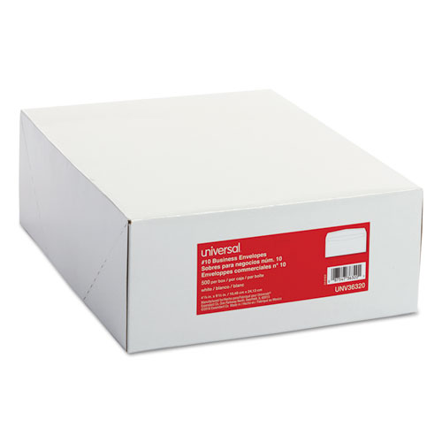 Image of Open-Side Business Envelope, #10, Commercial Flap, Side Seam, Gummed Closure, 4.13 x 9.5, White, 500/Box