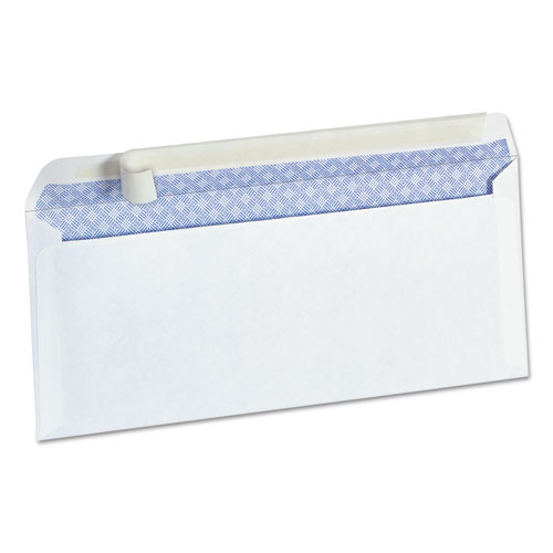 Peel Seal Strip Security Tint Business Envelope, #10, Square Flap, Self-Adhesive Closure, 4.13 x 9.5, White, 100/Box