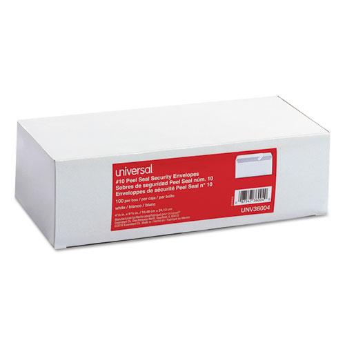 Peel Seal Strip Business Envelope, #10, Square Flap, Self-Adhesive Closure, 4.13 x 9.5, White, 100/Box