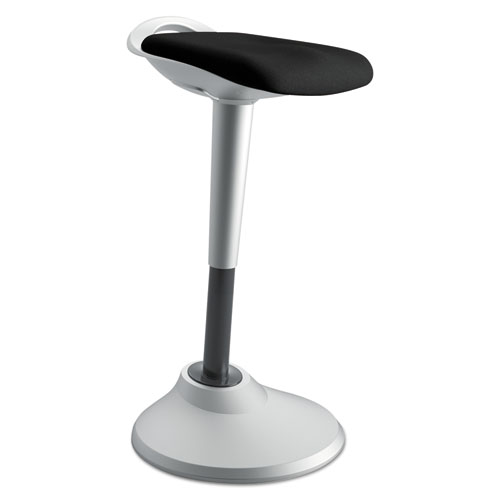 Perch Series Seat, Backless, Supports Up to 250 lb, Black Seat, Silver Base