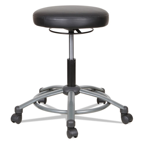 HEIGHT-ADJUSTABLE UTILITY STOOL, 31.10" SEAT HEIGHT, SUPPORTS UP TO 275 LBS., BLACK SEAT/BLACK BACK, GRAPHITE BASE