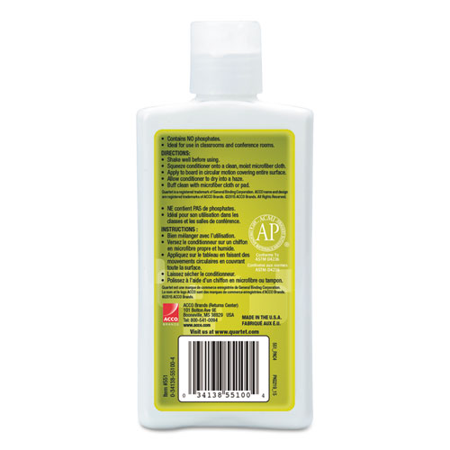 Image of Quartet® Whiteboard Conditioner/Cleaner For Dry Erase Boards, 8 Oz Bottle