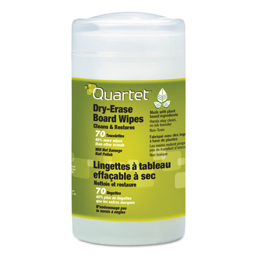 Quartet® Board Wipes Dry Erase Cleaning Wipes, Cloth, 7 x 8, 70/Tub