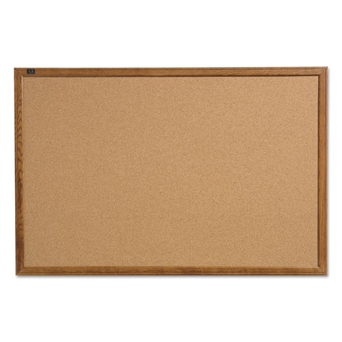 Quartet® Cork Bulletin Board, 17 x 23, Oak Finish Frame