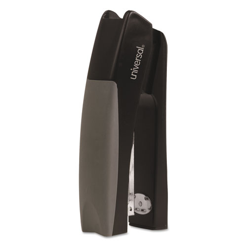 Image of Universal® Stand-Up Full Strip Stapler, 20-Sheet Capacity, Black/Gray