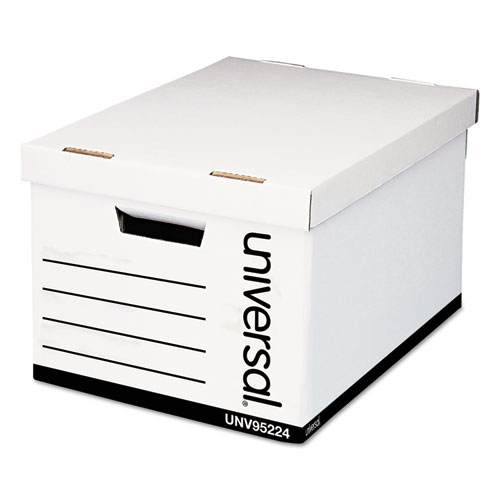 Image of Heavy-Duty Fast Assembly Lift-Off Lid Storage Box, Letter/Legal Files, White, 12/Carton
