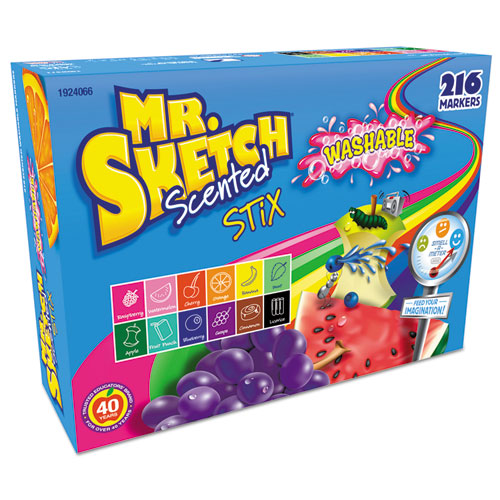 MR. SKETCH Scented Stix Markers, Fine Tip, Assorted Colors, 10