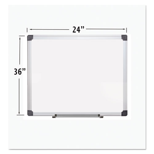 Image of Mastervision® Porcelain Value Dry Erase Board, 24 X 36, White Surface, Silver Aluminum Frame
