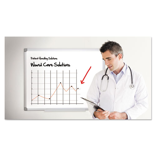 Image of Mastervision® Earth Silver Easy-Clean Dry Erase Board, 36 X 24, White Surface, Silver Aluminum Frame