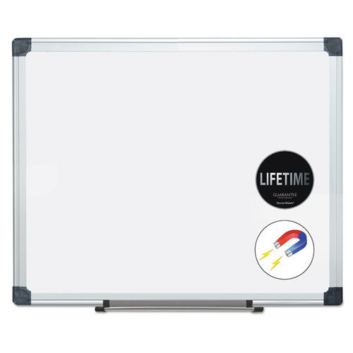 Image of Mastervision® Porcelain Value Dry Erase Board, 24 X 36, White Surface, Silver Aluminum Frame