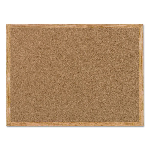 Value Cork Bulletin Board with Oak Frame, 24 x 36, Natural