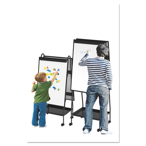 Image of Mastervision® Creation Station Magnetic Dry Erase Board, 29.5 X 74.88, White Surface, Black Metal Frame