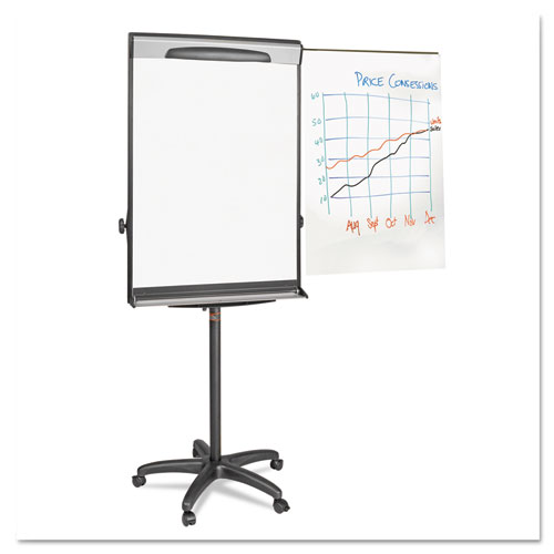 Image of Mastervision® Tripod Extension Bar Magnetic Dry-Erase Easel, 69" To 78" High, Black/Silver