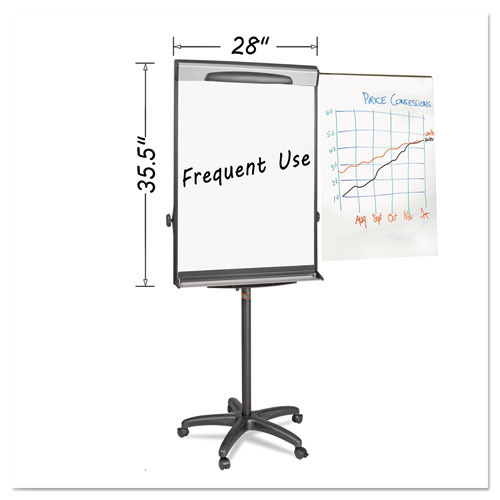 Tripod Extension Bar Magnetic Dry-Erase Easel, 69 to 78 High, Black/Silver