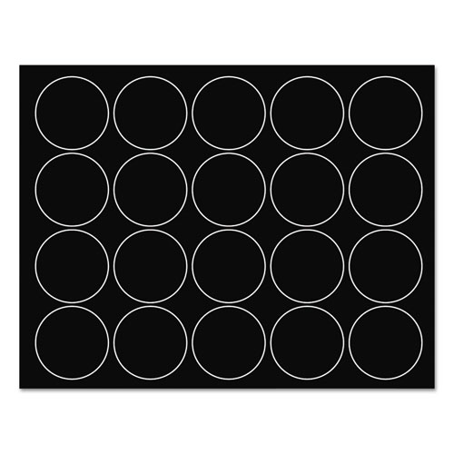 Interchangeable Magnetic Board Accessories, Circles, Black, 3/4", 20/Pack | by Plexsupply