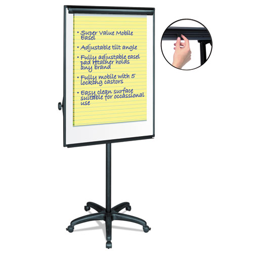Image of Mastervision® Silver Easy Clean Dry Erase Mobile Presentation Easel, 44" To 75.25" High