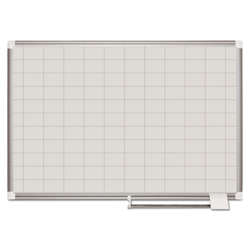 Image of Mastervision® Gridded Magnetic Steel Dry Erase Planning Board, 2 X 3 Grid, 48 X 36, White Surface, Silver Aluminum Frame