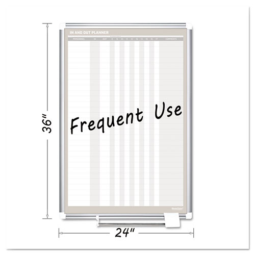 In-Out Magnetic Dry Erase Board, 24x36, Silver Frame | by Plexsupply