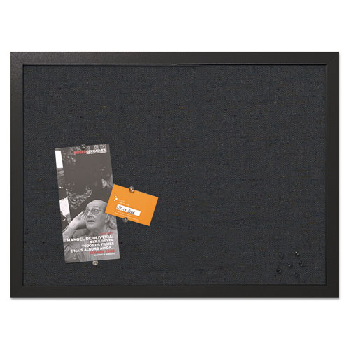 Image of Mastervision® Designer Fabric Bulletin Board, 24 X 18, Black Surface, Black Mdf Wood Frame