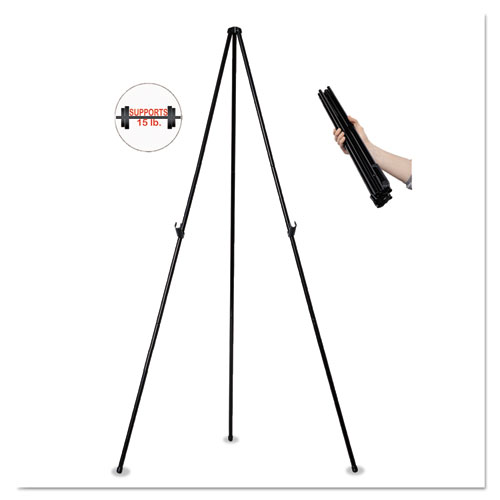 Instant Easel, 61 1/2", Black, Steel, Heavy-Duty