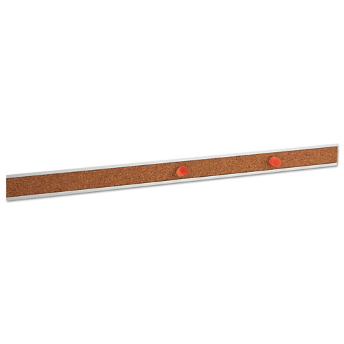 Image of Universal® Cork Bulletin Bar, 18 X 1, Brown Surface, Silver Aluminum Frame