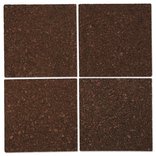 Image of Universal® Cork Tile Panels, 12 X 12, Dark Brown Surface, 4/Pack