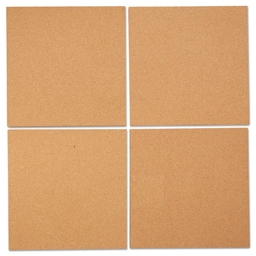 Image of Universal® Cork Tile Panels, 12 X 12, Brown Surface, 4/Pack