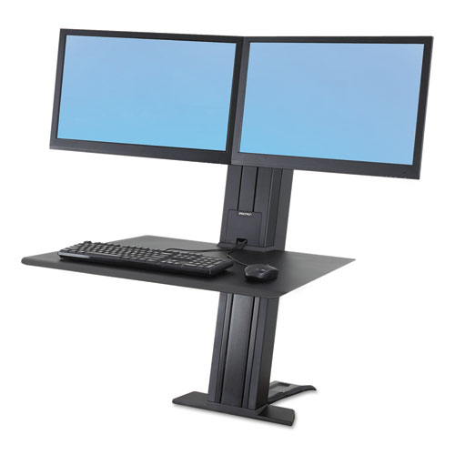 Workfit-S Sit-Stand Workstation, 24" Screen Size, Black