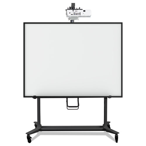 Mastervision® Interactive Board Mobile Stand With Ultra-Short Throw Projector Arm And Mounting Plate, 76" X 26" X 70" To 80", Black