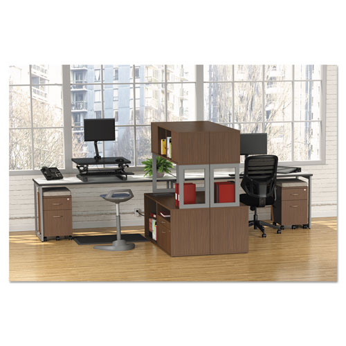 Image of Alera® Valencia Series Mobile Pedestal, Left/Right, 2-Drawers: Box/File, Legal/Letter, Modern Walnut, 15.88" X 19.13" X 22.88"