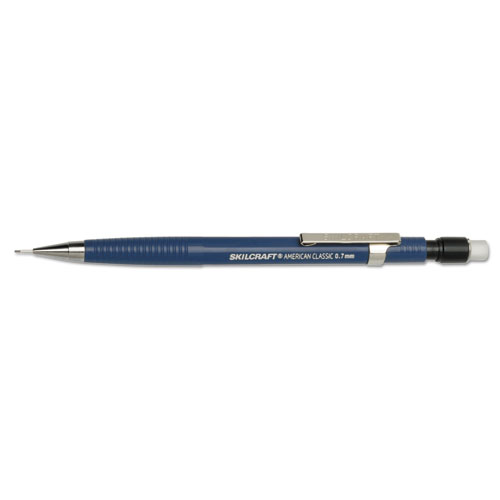 7520016522439 SKILCRAFT American Classic Mechanical Pencil, 0.7 mm, HB (#2.5), Black Lead, Blue Barrel, Dozen