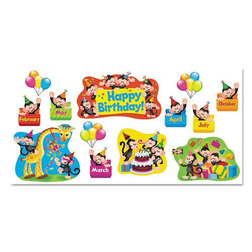 Monkey Mischief Birthday Bulletin Board Set, 18 1/4 X 31, 30 Pieces