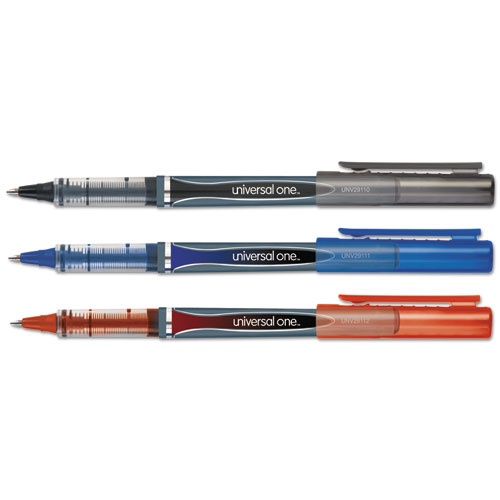 Universal™ Roller Ball Stick Liquid Pen, Black Ink, Extra Fine, Dozen